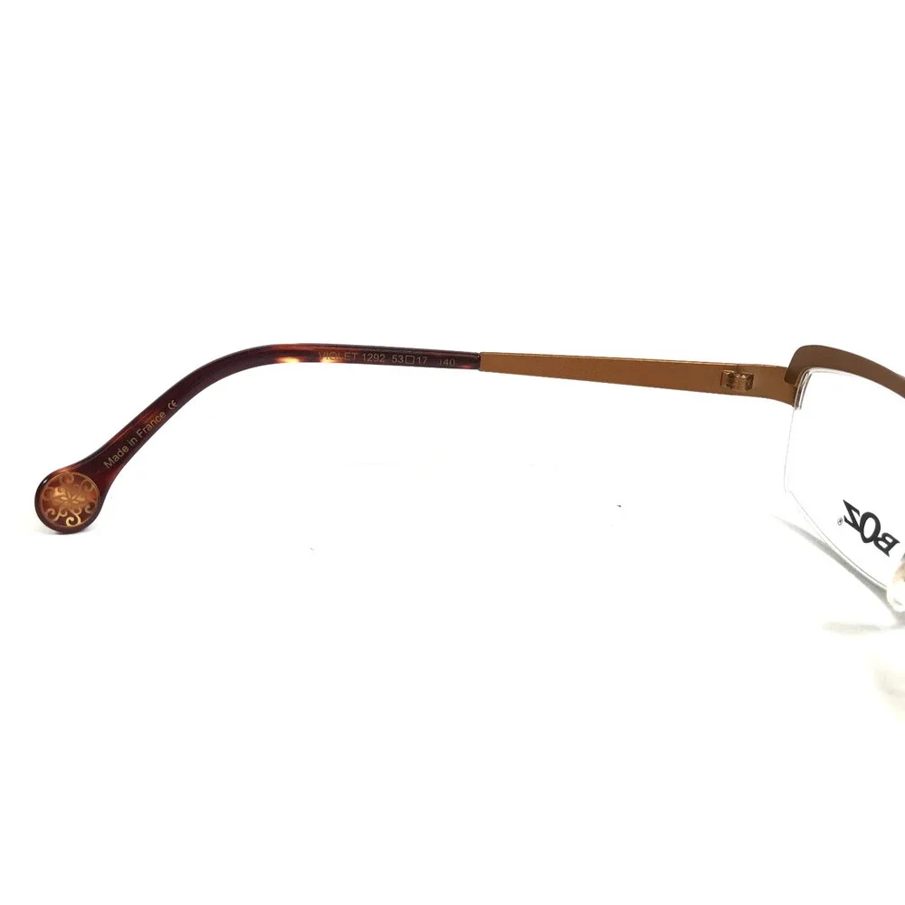 BOZ Eyeglasses Frames VIOLET 1292 Gold Copper Cat Eye Half Rim 53-17-140